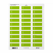 Android Green Style houdt kalm en Jouw tekst Etiket (Full Sheet)