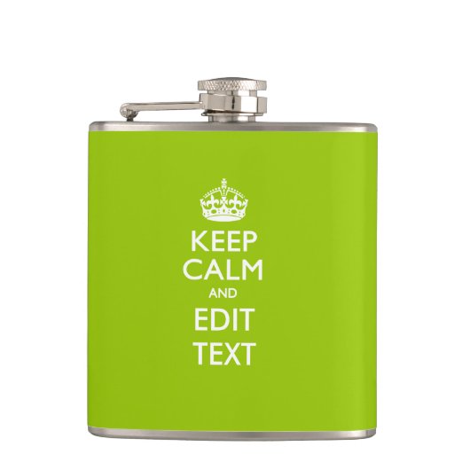Android Green Style houdt kalm en Jouw tekst Heupfles (Voorkant)
