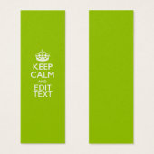 Android Green Style houdt kalm en Jouw tekst Mini Visitekaartjes (Voorkant /achterkant)