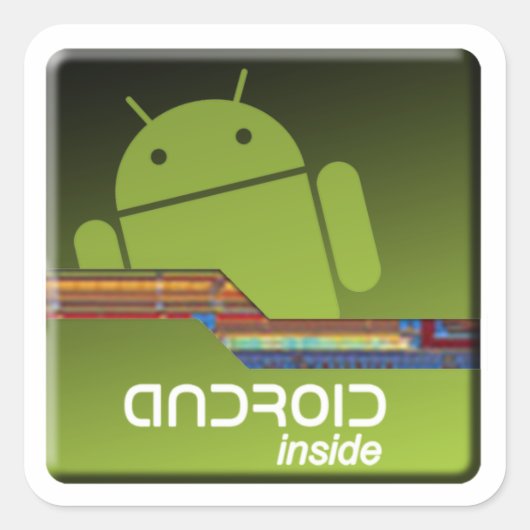 Android Inside Vierkante Sticker (Voorkant)
