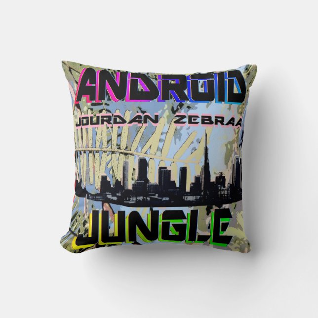 Android Jungle Famous MixTape Kussen 16"x16 (Voorkant)