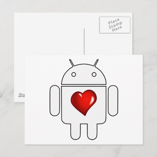 Android Love Briefkaart (Voorkant / Achterkant)