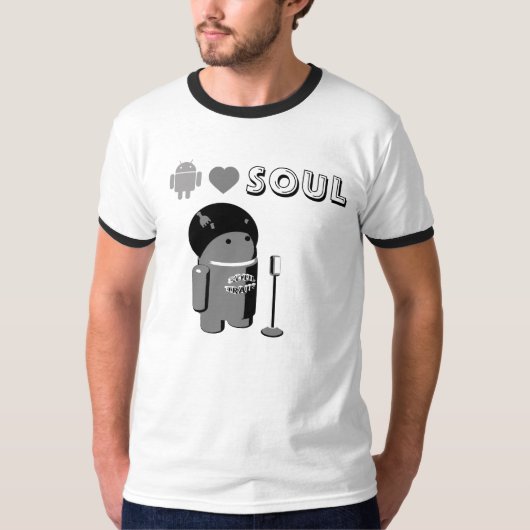 Android Loves SOUL T-Shirt Mono Version (Voorkant)