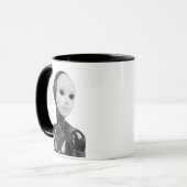 Android-mensachtig portret mok (Voorkant links)