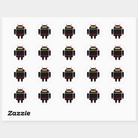 Android Ninja Ronde Sticker (Vel)