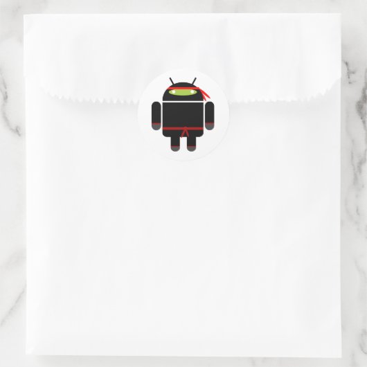Android Ninja Ronde Sticker (Tas)