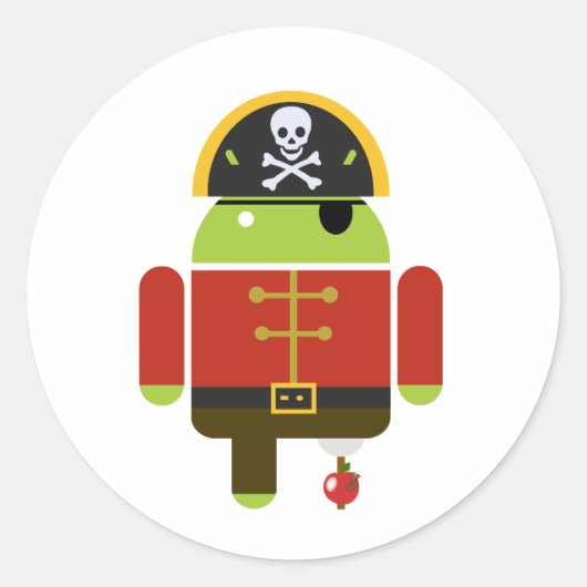 Android Pirate - Andy Ronde Sticker (Voorkant)