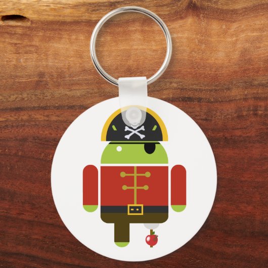 Android Pirate Crushing an Apple Sleutelhanger (Voorkant)