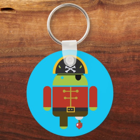 Android Pirate verplettert een appel Sleutelhanger (Voorkant)