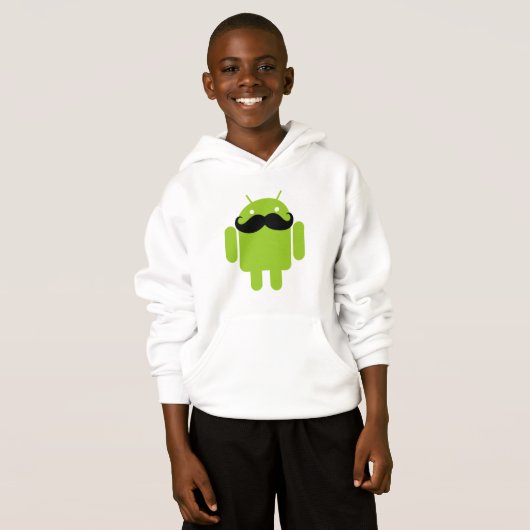 Android Robot Black Mustache Graphic (Voorkant volledig)
