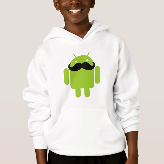 Android Robot Black Mustache Graphic (Voorkant)