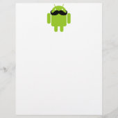 Android Robot Black Mustache Graphic (Voorkant)