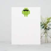 Android Robot Black Mustache Graphic (Staand voorkant)