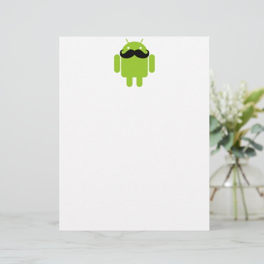 Android Robot Black Mustache Graphic (Staand voorkant)