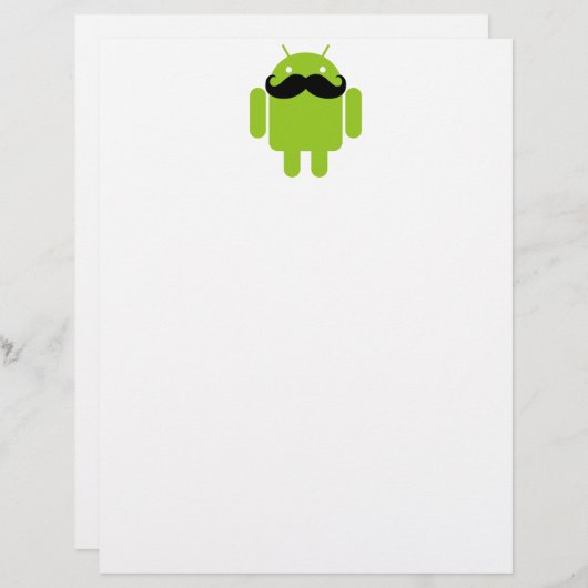 Android Robot Black Mustache Graphic (Voorkant / Achterkant)