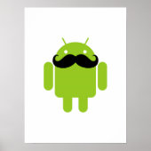 Android Robot Black Mustache Graphic Poster (Voorkant)