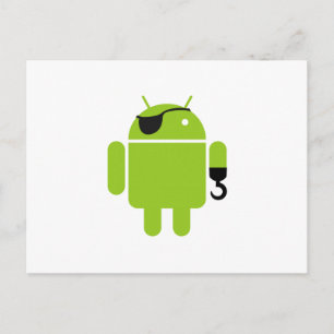 Android Robot Icon als piraat Briefkaart