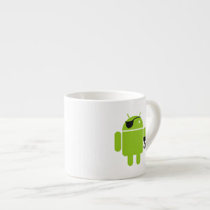Android Robot Icon als piraat Espresso Kop