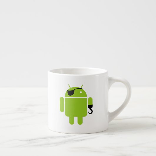 Android Robot Icon als piraat Espresso Kop (Rechts)