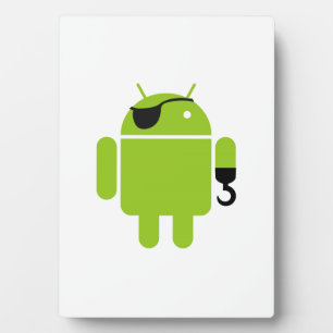 Android Robot Icon als piraat Fotoplaat