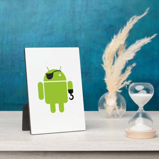 Android Robot Icon als piraat Fotoplaat (Zijkant)