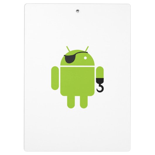 Android Robot Icon als piraat Klembord (Achterkant)