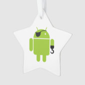 Android Robot Icon als piraat Ornament (voorkant)