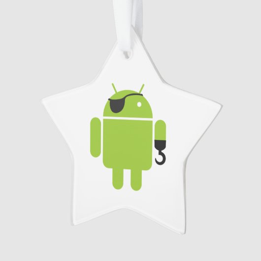 Android Robot Icon als piraat Ornament (voorkant)