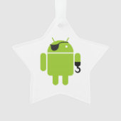 Android Robot Icon als piraat Ornament (voorkant)