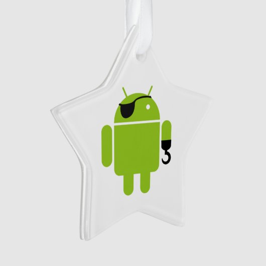 Android Robot Icon als piraat Ornament (voorkant)