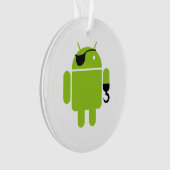 Android Robot Icon als piraat Ornament (voorkant)