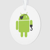Android Robot Icon als piraat Ornament (voorkant)