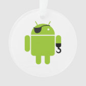 Android Robot Icon als piraat Ornament (voorkant)