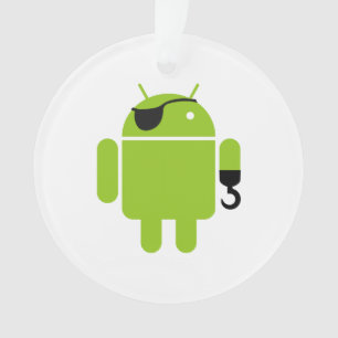 Android Robot Icon als piraat Ornament