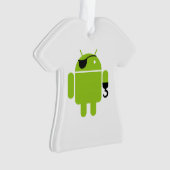 Android Robot Icon als piraat Ornament (voorkant)