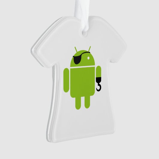 Android Robot Icon als piraat Ornament (voorkant)