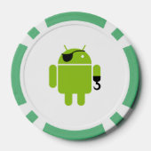 Android Robot Icon als piraat Poker Chips (Achterkant)