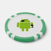 Android Robot Icon als piraat Poker Chips (Enkel)