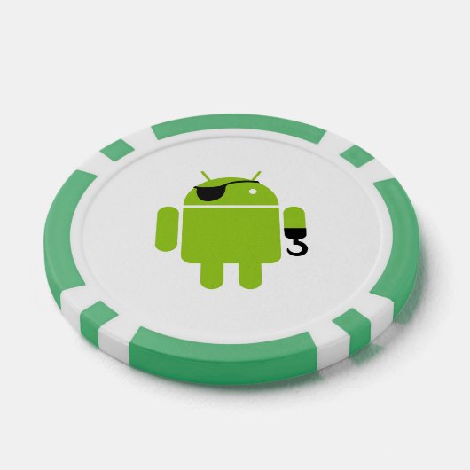 Android Robot Icon als piraat Poker Chips (Enkel)