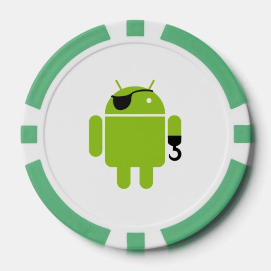 Android Robot Icon als piraat Poker Chips (Voorkant)