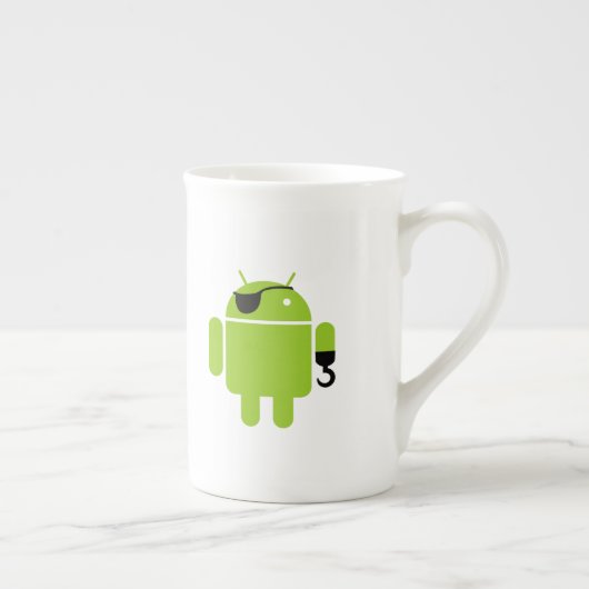Android Robot Icon als piraat Porselein Kop (Rechts)