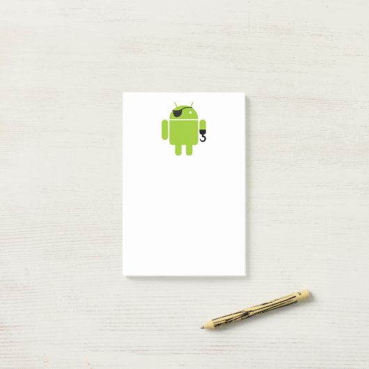 Android Robot Icon als piraat Post-it® Notes (Op bureau)