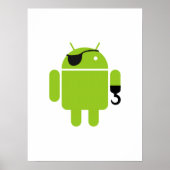 Android Robot Icon als piraat Poster (Voorkant)
