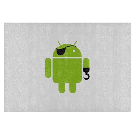 Android Robot Icon als piraat Snijplank (Voorkant)