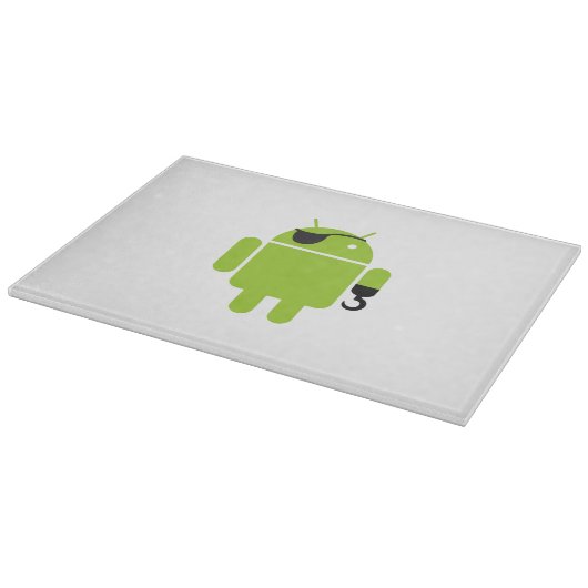 Android Robot Icon als piraat Snijplank (Hoek)