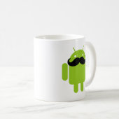 Android Robot Icon Mustache Koffiemok (Voorkant rechts)