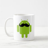 Android Robot Icon Mustache Koffiemok (Links)