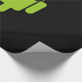 Android Robot Icon Mustache op zwart Cadeaupapier (Hoek)
