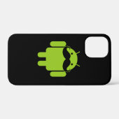 Android Robot Icon Mustache op zwart Case-Mate iPhone Case (Achterkant (horizontaal))
