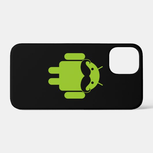 Android Robot Icon Mustache op zwart Case-Mate iPhone Case (Achterkant (horizontaal))
